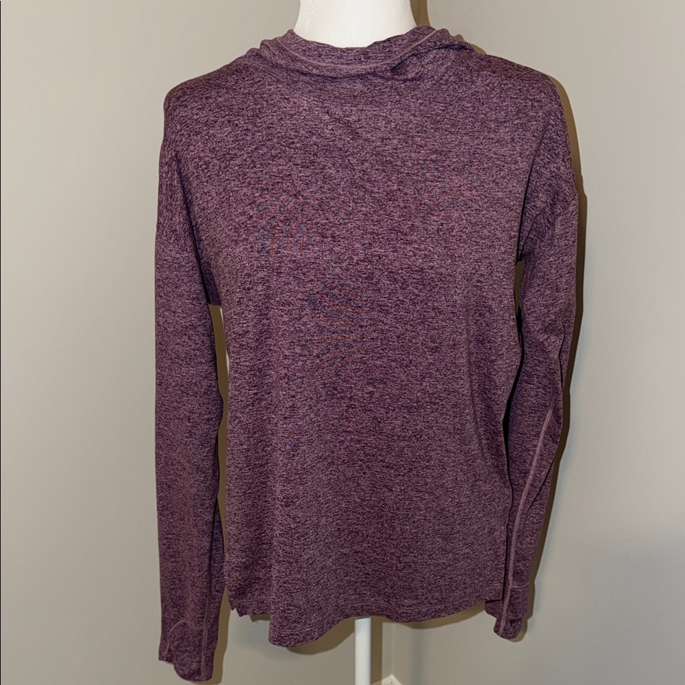 Athleta Uptempo II Hooded Sweatshirt Purple Long Sleeve Hoodie Medium